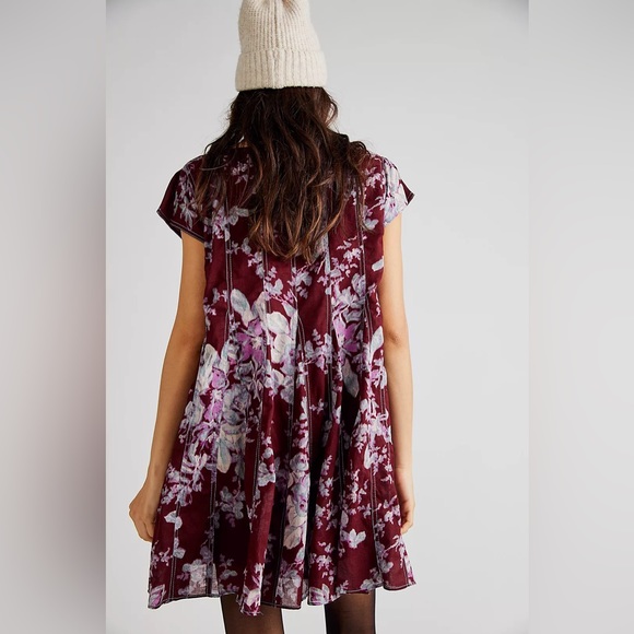 NEW Free People Sully Dress In Raisin Combo - Picture 2 of 12